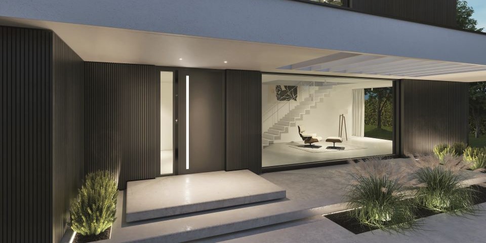 Nowoczesne drzwi aluminiowe do domu jednorodzinnego